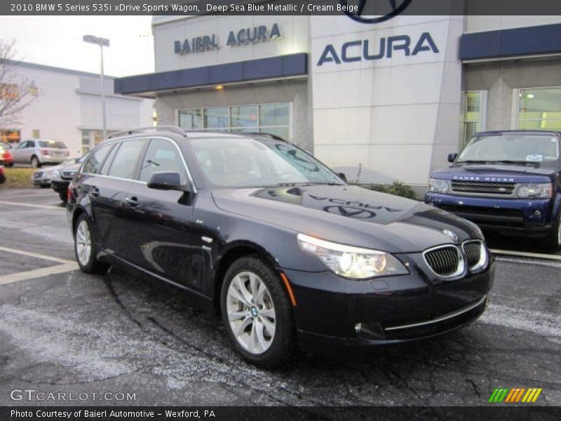 Deep Sea Blue Metallic / Cream Beige 2010 BMW 5 Series 535i xDrive Sports Wagon