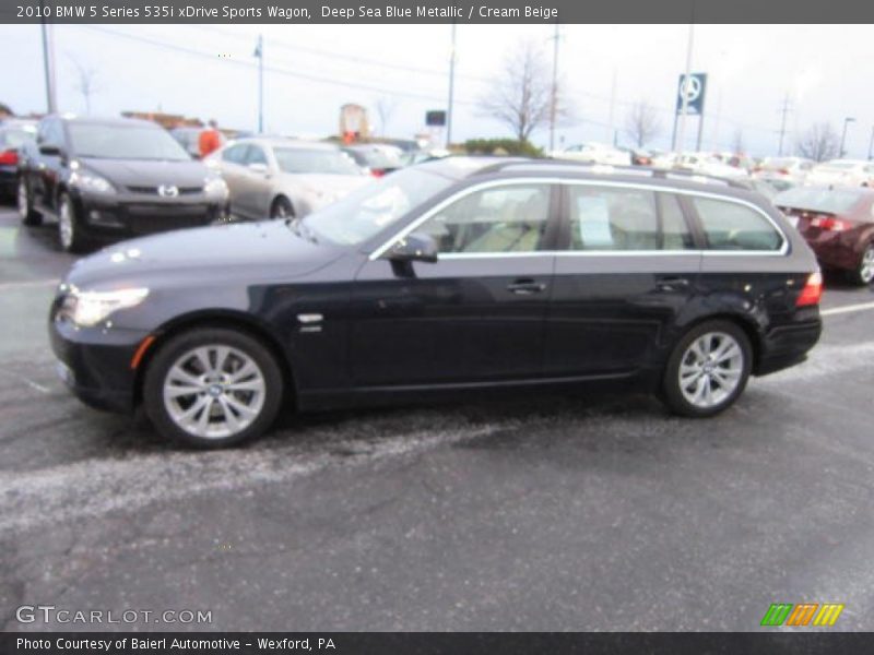 Deep Sea Blue Metallic / Cream Beige 2010 BMW 5 Series 535i xDrive Sports Wagon
