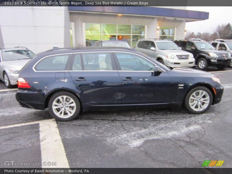 Deep Sea Blue Metallic / Cream Beige 2010 BMW 5 Series 535i xDrive Sports Wagon