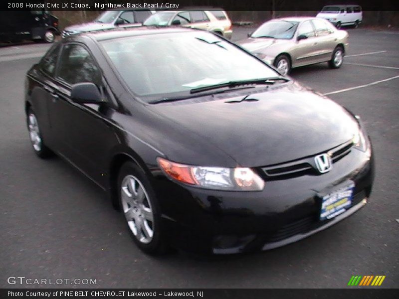 Nighthawk Black Pearl / Gray 2008 Honda Civic LX Coupe
