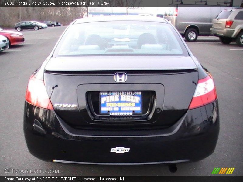 Nighthawk Black Pearl / Gray 2008 Honda Civic LX Coupe