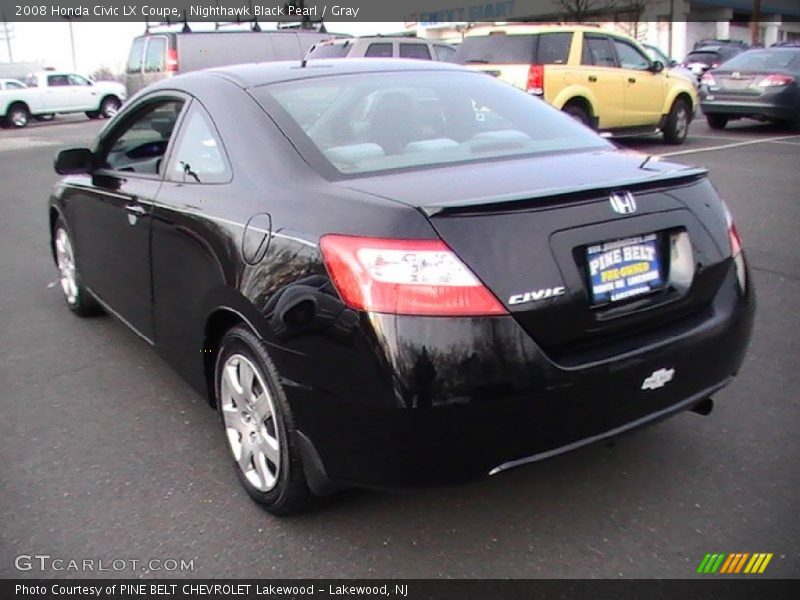Nighthawk Black Pearl / Gray 2008 Honda Civic LX Coupe