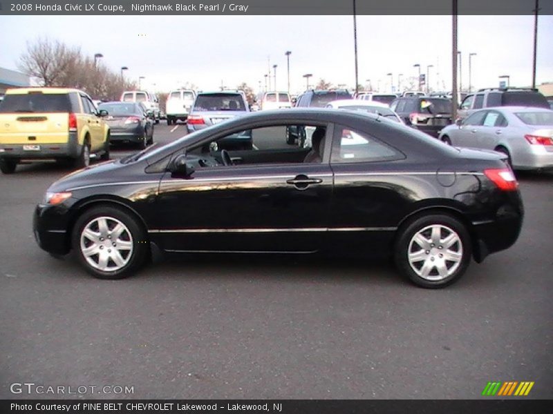Nighthawk Black Pearl / Gray 2008 Honda Civic LX Coupe