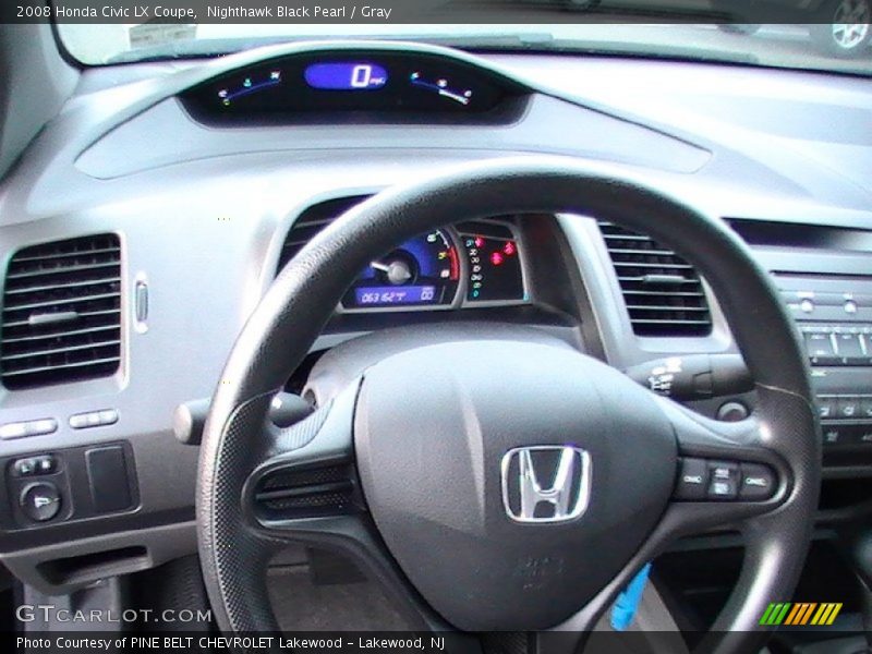 Nighthawk Black Pearl / Gray 2008 Honda Civic LX Coupe