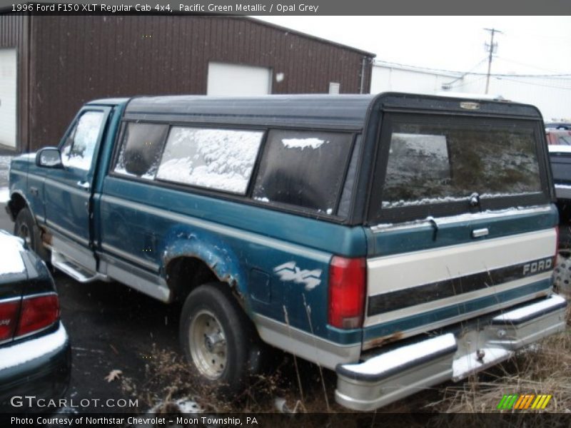 Pacific Green Metallic / Opal Grey 1996 Ford F150 XLT Regular Cab 4x4