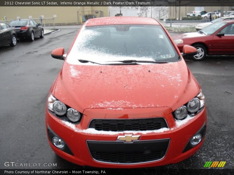 Inferno Orange Metallic / Dark Pewter/Dark Titanium 2012 Chevrolet Sonic LT Sedan