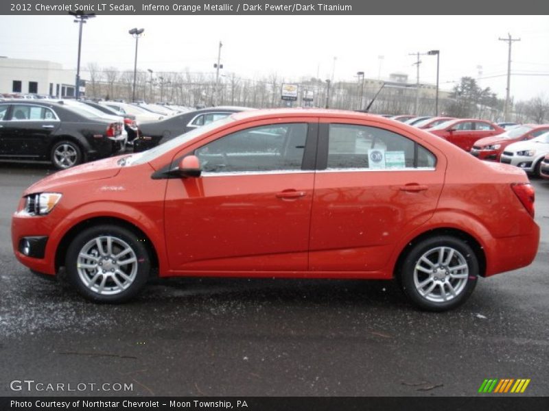 Inferno Orange Metallic / Dark Pewter/Dark Titanium 2012 Chevrolet Sonic LT Sedan