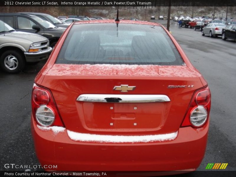 Inferno Orange Metallic / Dark Pewter/Dark Titanium 2012 Chevrolet Sonic LT Sedan