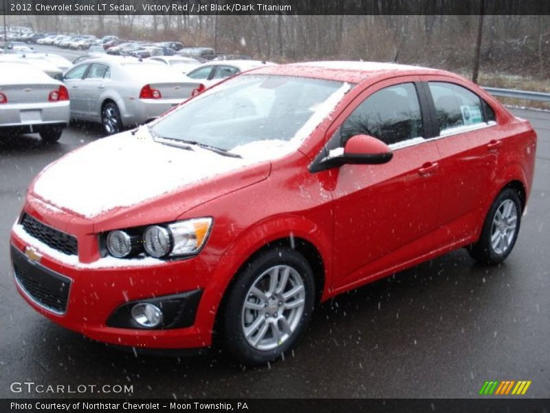 Victory Red / Jet Black/Dark Titanium 2012 Chevrolet Sonic LT Sedan