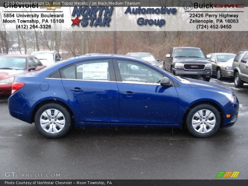 Blue Topaz Metallic / Jet Black/Medium Titanium 2012 Chevrolet Cruze LS