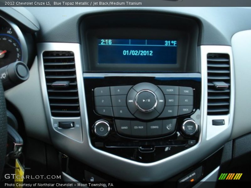 Blue Topaz Metallic / Jet Black/Medium Titanium 2012 Chevrolet Cruze LS