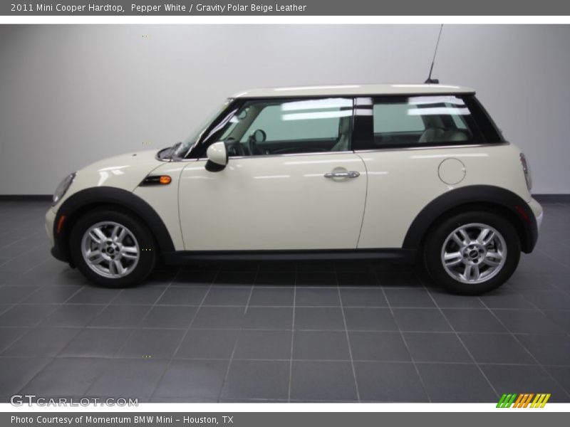 Pepper White / Gravity Polar Beige Leather 2011 Mini Cooper Hardtop