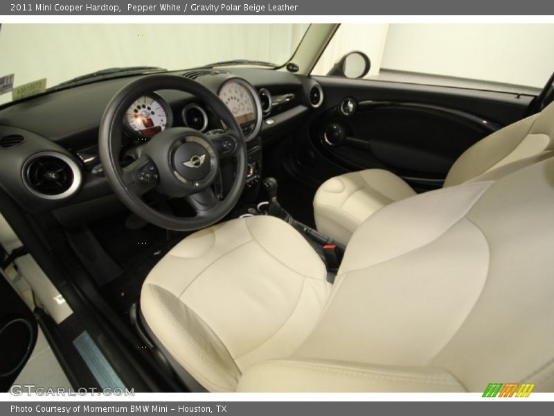 Pepper White / Gravity Polar Beige Leather 2011 Mini Cooper Hardtop