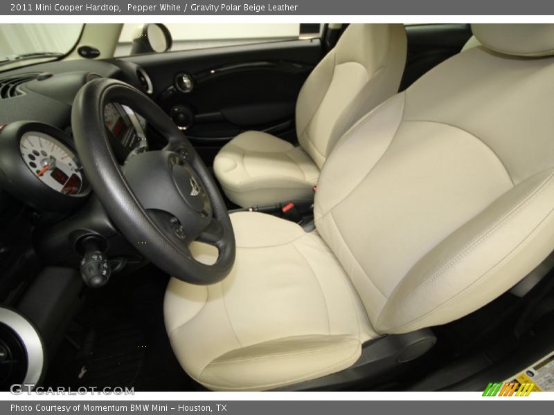 Pepper White / Gravity Polar Beige Leather 2011 Mini Cooper Hardtop