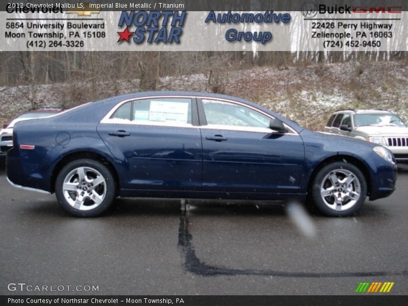 Imperial Blue Metallic / Titanium 2012 Chevrolet Malibu LS