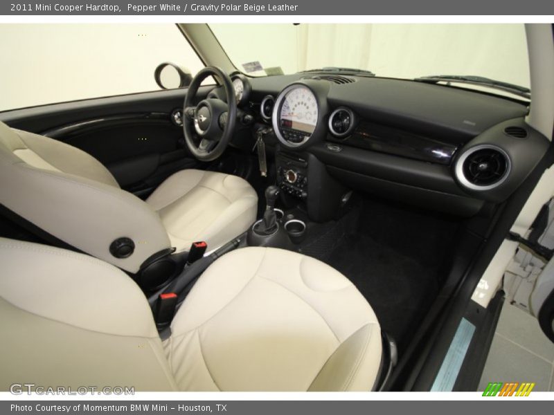 Pepper White / Gravity Polar Beige Leather 2011 Mini Cooper Hardtop