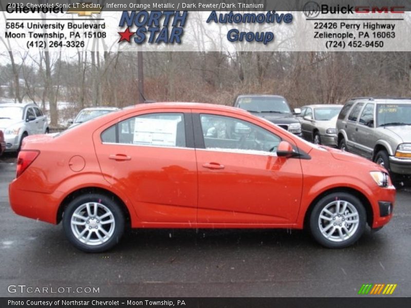 Inferno Orange Metallic / Dark Pewter/Dark Titanium 2012 Chevrolet Sonic LT Sedan