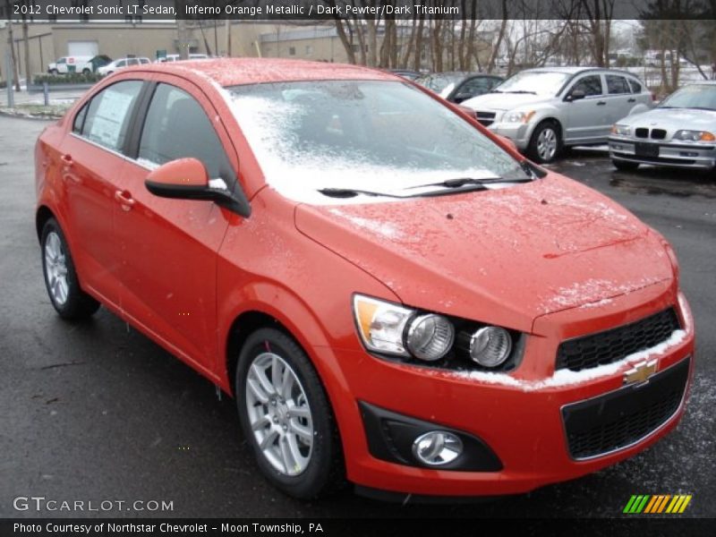 Inferno Orange Metallic / Dark Pewter/Dark Titanium 2012 Chevrolet Sonic LT Sedan