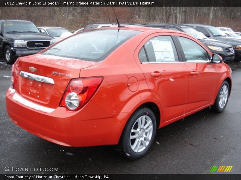 Inferno Orange Metallic / Dark Pewter/Dark Titanium 2012 Chevrolet Sonic LT Sedan