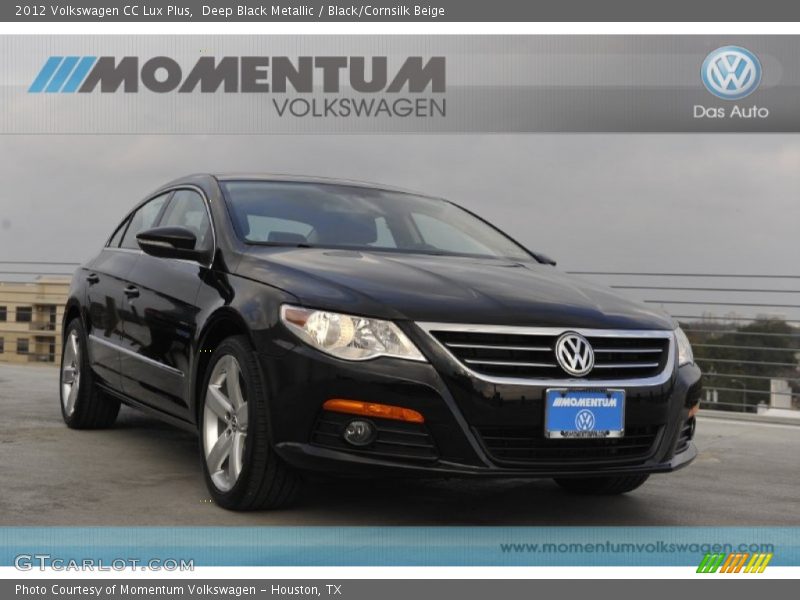 Deep Black Metallic / Black/Cornsilk Beige 2012 Volkswagen CC Lux Plus