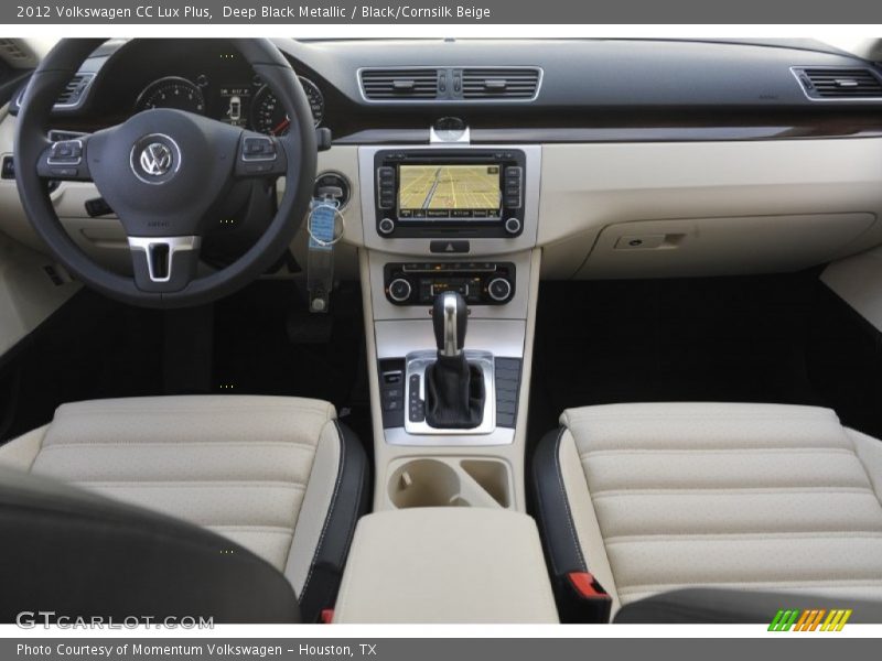 Deep Black Metallic / Black/Cornsilk Beige 2012 Volkswagen CC Lux Plus