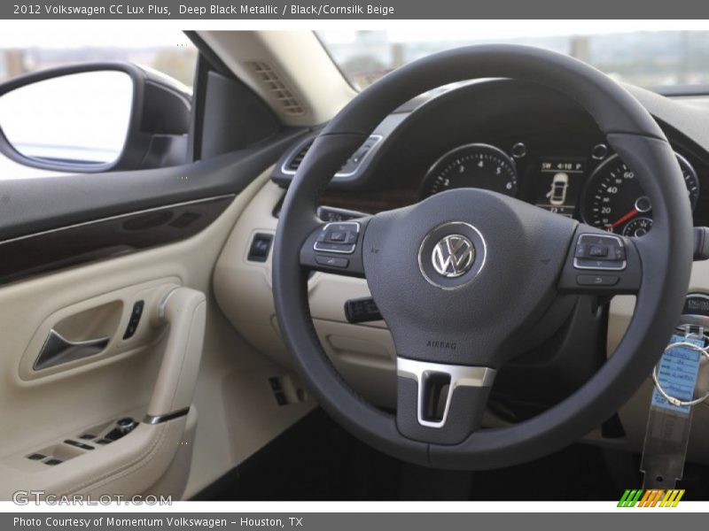 Deep Black Metallic / Black/Cornsilk Beige 2012 Volkswagen CC Lux Plus