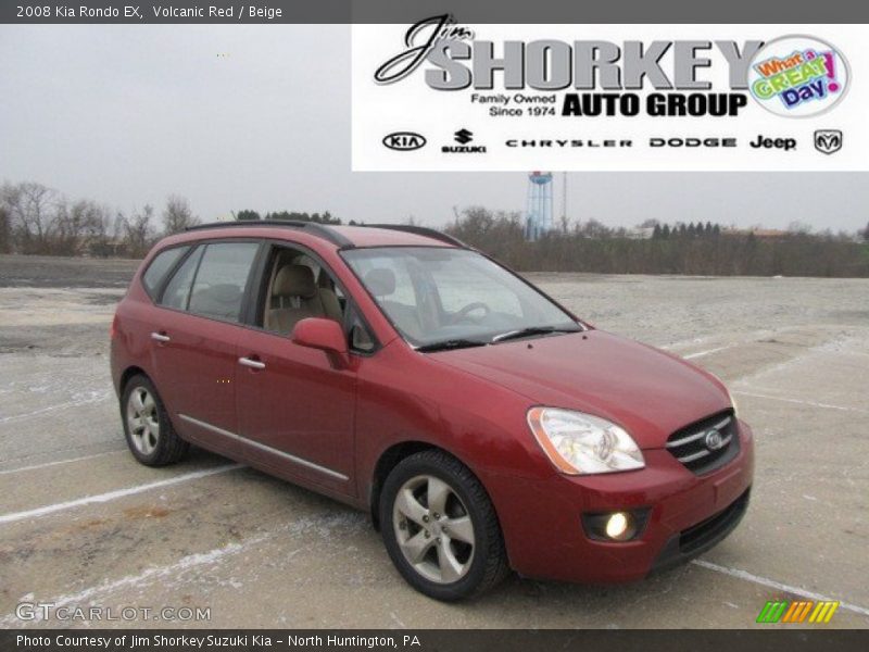 Volcanic Red / Beige 2008 Kia Rondo EX