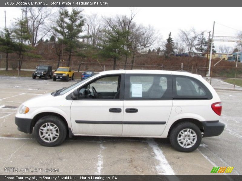 Stone White / Medium Slate Gray 2005 Dodge Caravan SE