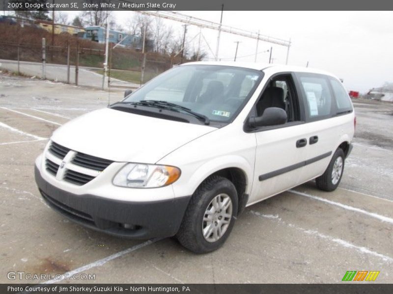 Stone White / Medium Slate Gray 2005 Dodge Caravan SE