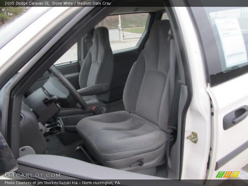 Stone White / Medium Slate Gray 2005 Dodge Caravan SE