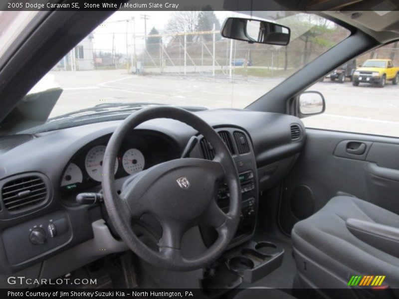 Stone White / Medium Slate Gray 2005 Dodge Caravan SE