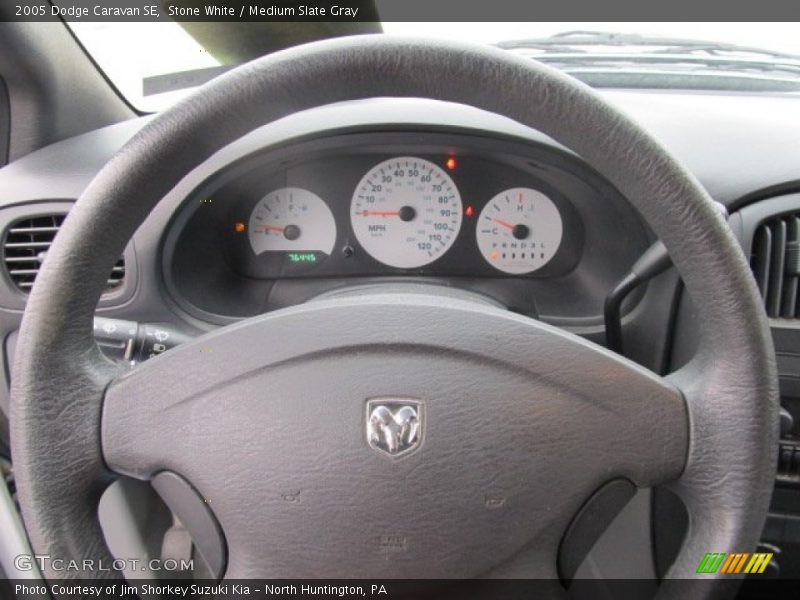 Stone White / Medium Slate Gray 2005 Dodge Caravan SE