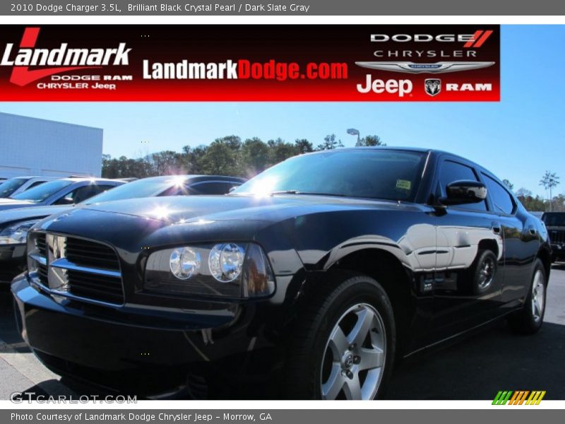 Brilliant Black Crystal Pearl / Dark Slate Gray 2010 Dodge Charger 3.5L