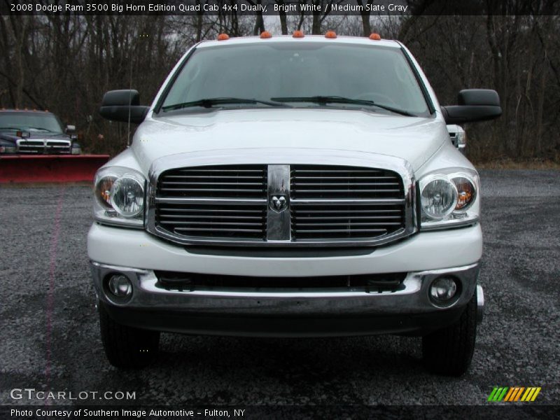 Bright White / Medium Slate Gray 2008 Dodge Ram 3500 Big Horn Edition Quad Cab 4x4 Dually