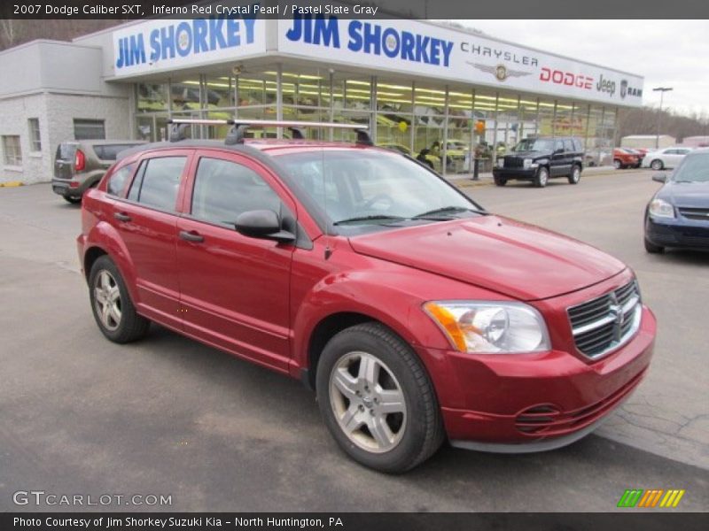 Inferno Red Crystal Pearl / Pastel Slate Gray 2007 Dodge Caliber SXT