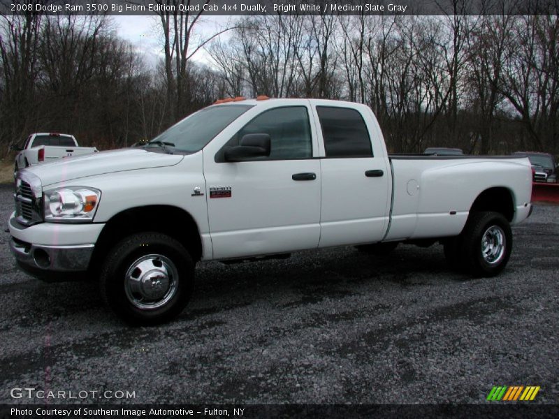 Bright White / Medium Slate Gray 2008 Dodge Ram 3500 Big Horn Edition Quad Cab 4x4 Dually