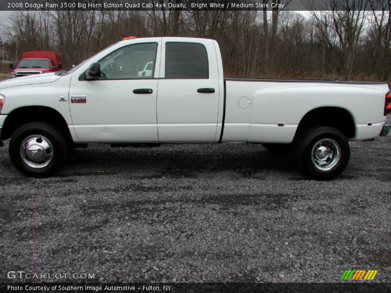 Bright White / Medium Slate Gray 2008 Dodge Ram 3500 Big Horn Edition Quad Cab 4x4 Dually