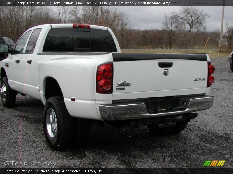 Bright White / Medium Slate Gray 2008 Dodge Ram 3500 Big Horn Edition Quad Cab 4x4 Dually