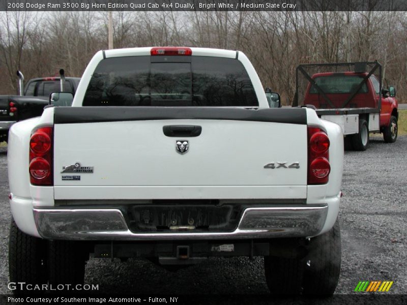 Bright White / Medium Slate Gray 2008 Dodge Ram 3500 Big Horn Edition Quad Cab 4x4 Dually