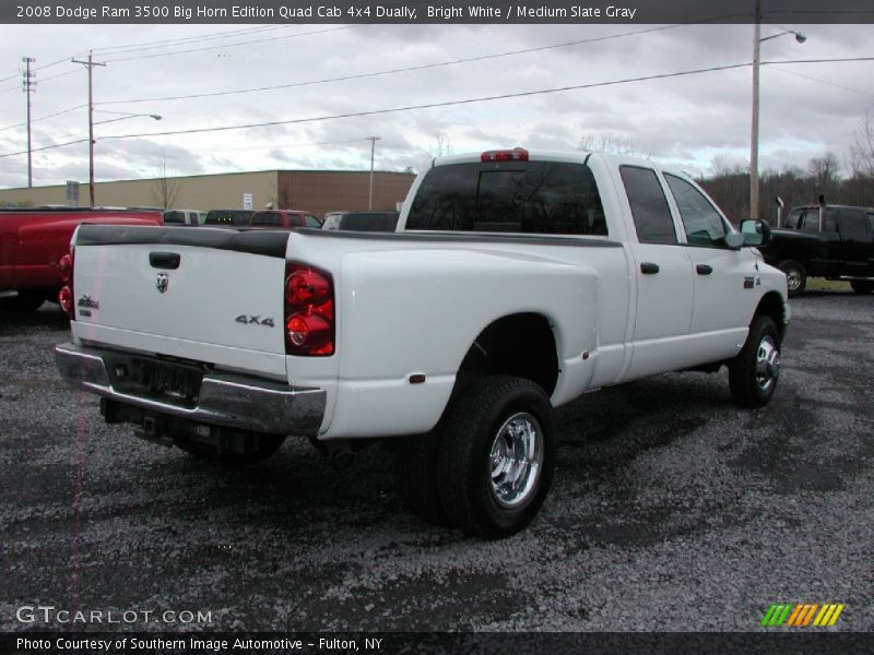 Bright White / Medium Slate Gray 2008 Dodge Ram 3500 Big Horn Edition Quad Cab 4x4 Dually