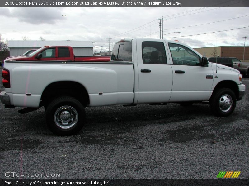 Bright White / Medium Slate Gray 2008 Dodge Ram 3500 Big Horn Edition Quad Cab 4x4 Dually
