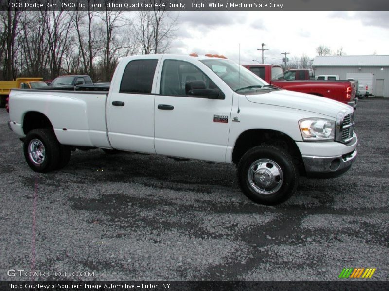 Bright White / Medium Slate Gray 2008 Dodge Ram 3500 Big Horn Edition Quad Cab 4x4 Dually