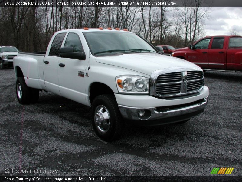 Bright White / Medium Slate Gray 2008 Dodge Ram 3500 Big Horn Edition Quad Cab 4x4 Dually