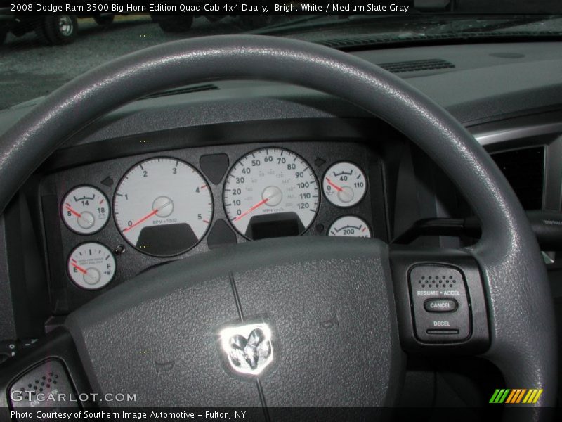 Bright White / Medium Slate Gray 2008 Dodge Ram 3500 Big Horn Edition Quad Cab 4x4 Dually