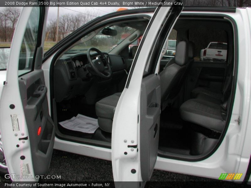 Bright White / Medium Slate Gray 2008 Dodge Ram 3500 Big Horn Edition Quad Cab 4x4 Dually