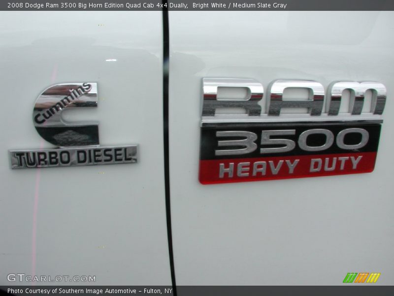 Bright White / Medium Slate Gray 2008 Dodge Ram 3500 Big Horn Edition Quad Cab 4x4 Dually