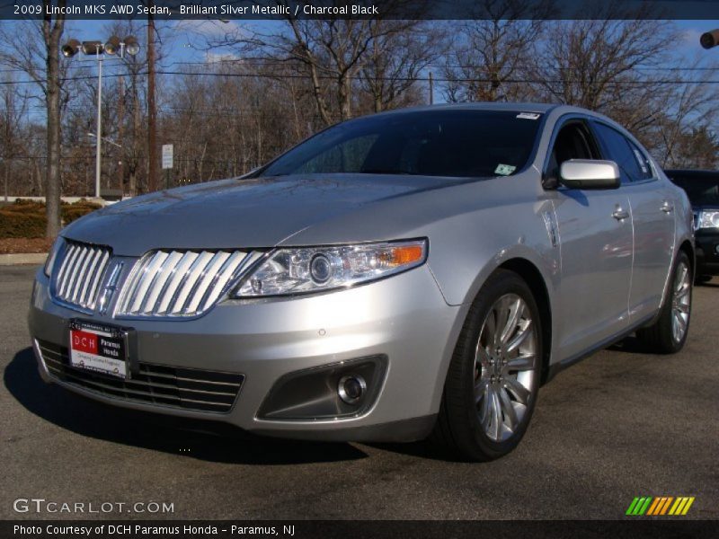 Brilliant Silver Metallic / Charcoal Black 2009 Lincoln MKS AWD Sedan