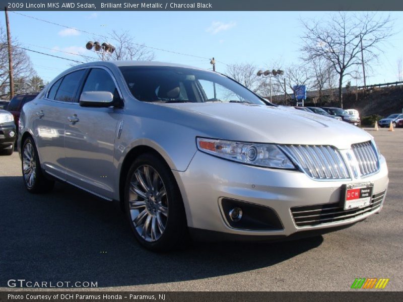 Brilliant Silver Metallic / Charcoal Black 2009 Lincoln MKS AWD Sedan