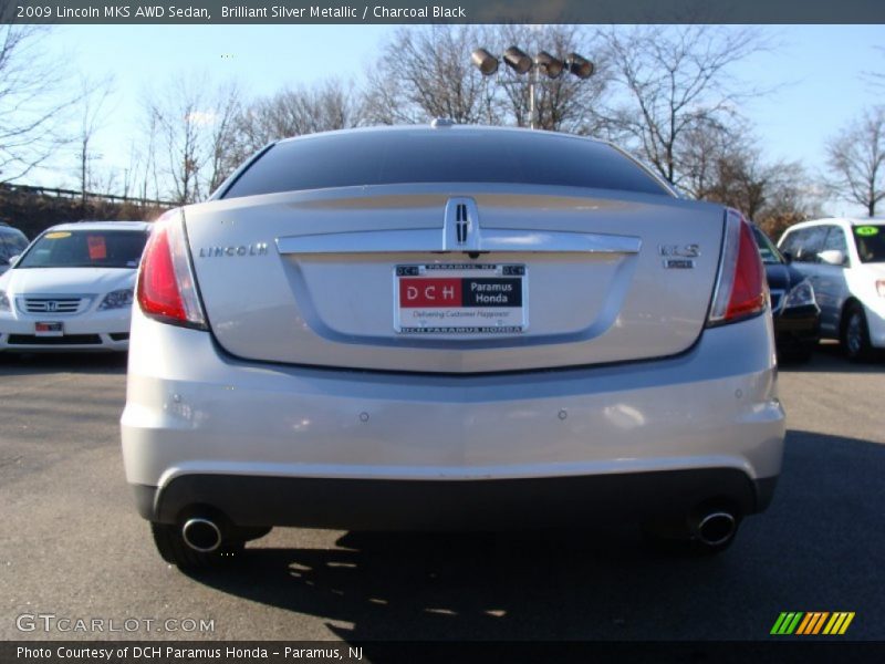 Brilliant Silver Metallic / Charcoal Black 2009 Lincoln MKS AWD Sedan