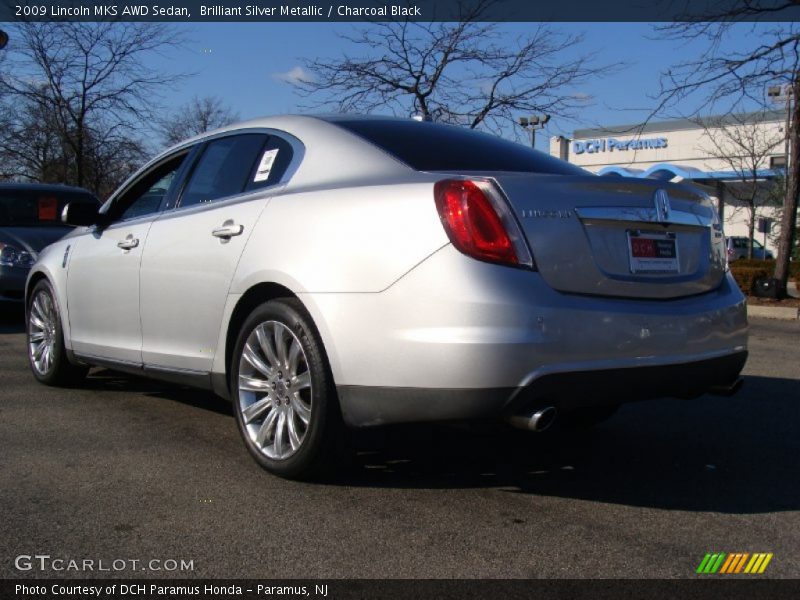 Brilliant Silver Metallic / Charcoal Black 2009 Lincoln MKS AWD Sedan